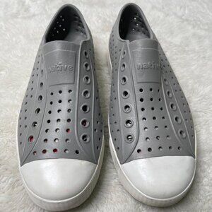 Native Unisex Grey Jefferson Rubber Sneakers Slip On Shoes Size M6 / W8
